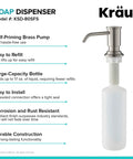 Multi Purpose Kitchen Soap And Lotion Dispenser In Spot Free Stainless Steel With Self Priming Pump No Fuss Easy Top Refills And Durable Heavy Duty Construction.