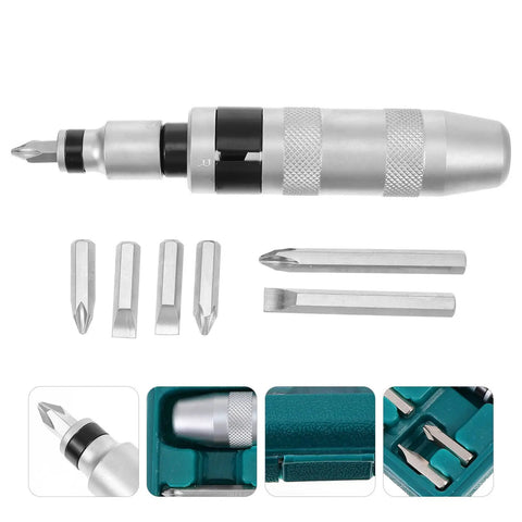 Impact Batch Head Screwdriver With Comfortable Grip For Easy Removal Of Rusted And Damaged Screws A Handy Home Repair Kit With Impact Driver Bits And Screw Remover Set For Quick Diy Fixes And Maintenance, chrome-vanadium steel, 18.5 cm set