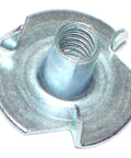 Killer Grip Zinc Plated Steel Pronged Tee Nuts 6-32 Thread Quick Install Hardware Fasteners for DIY Crews - Close-Up View