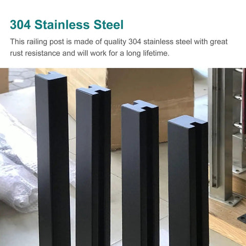 Adjustable Glass Railing Post Kit Dang Solid For Decks And Balconies Top Shelf 304 Stainless Steel Rust Resistant railing posts.