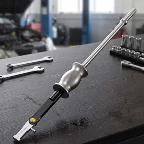 Heavy Duty Two Jaw Internal Bearing Puller Extractor Carbon Steel Premium Kit Designed To Knock Loose Stuck Bearings No Sweat For Pro Mechanics And Diy Pros Wanting Strong Hold Without Damage During Repair Or Service On Cars Or Heavy Equipment, steel extractor on workbench