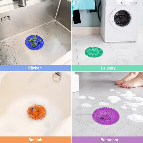 Heavy Duty Stainless Steel Hair Catcher For Shower Drain And Bathtub Tub With Solid Anchor Block upgraded anti floating strainer in kitchen, laundry, bathtub, and bathroom.
