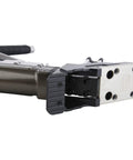Built Tough Air Powered 18 Gauge L Cleat Flooring Nailer with non marring base plates, close-up of the fastening end.
