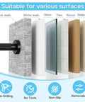 No-Drill Adjustable Tension Curtain Rod for 41-86 Inch Windows, Heavy Duty, Rust-Resistant, 1.26 Inch Diameter on various surfaces