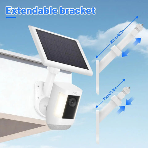 2-In-1 Solar Panel And Camera Wall Mount With 360 Degree Rotation For Ring Stick Up Cam Spotlight Cam Plus Pro Blink Arlo Eufy Wyze