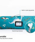 Toddler Nap Mat With Pillow And Blanket, 52 By 20 Inches, rolled with built-in name tag pocket and hook & loop fastener