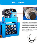High-precision micrometer on Hardcore Heavy Duty Top Shelf High Pressure Hydraulic Hose Crimper Machine With 13 Interchangeable Dies.