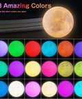 Floating Moon Lamp With Magnetic Levitation Base, 18 Color Spinning 3D Night Light, remote, multi-color options shown