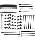 45 Piece Zip Tie And Wire Harness Clip Kit Tames Tangled Wiring Like A Boss With Heavy Duty Push Mount Nylon Fasteners For Auto Truck Engine Bay Routing Setup Black Heat Resistant Indoor Outdoor Gear arranged neatly.