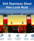 15 Pcs M10 1.5 Nylon Insert Lock Nuts Hex Nylock Self Locking Nut 304 Stainless Steel 18 8 DIN985 for fixtures