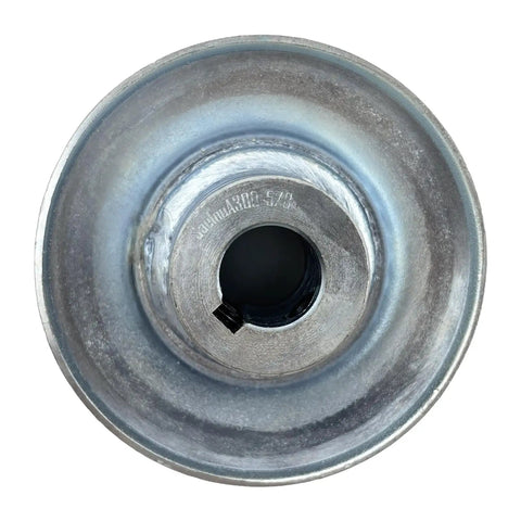Rock Solid Heavy Duty Single Groove Web Sheave V Belt Pulley With 5/8 Inch Bore 3 Inch Outer Diameter Zinc Plated Carbon Steel top view.
