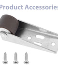 Sturdy 4 Pack Bottom Sliding Door Support Wheels Featuring Bang Up TPE Rubber Rollers For Silent Anti Droop Barn Door Guides And No Sweat Side Mount Track Installation with metal bracket and screws