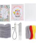 Beginner Friendly Wool Felting Kit With Safe Tools And Storage Box Easy Fun Craft For Making Cute Animal Plush Dolls 113 Piece Energy Angel And Devil Theme Fiber Arts Supplies For Kids And Adults; wool, needles, foam mat, and instructions