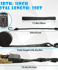 Diagram of Heavy Duty 1 Inch Ratchet Straps 4 Pack With Durable Hooks 20 Foot Tie Downs showing dimensions and components.