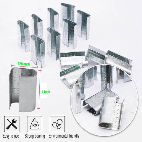 Heavy Duty Manual Pallet Strapping Kit With Poly Strap Sealer And Hand Tensioner Tool for No Sweat Load Securing, metallic clips