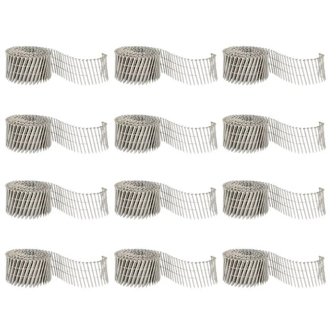 Stainless Coil Siding Nails 2-1/2 Inch 0.09 Inch Ring Shank 15 Degree Small Cap Nails For Cement Board Siding And Fencing Jobs, multiple rolls