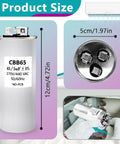 Two Pack 45 Plus 5 MFD Round Dual Motor Run Capacitors 440/370V For Air Conditioners Compressors Heat Pumps Condensers