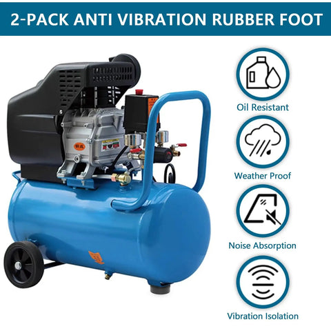 Beefy Heavy Duty Rubber Anti Vibration Foot 1 X 2 Point 5 Inch Shock Pad for air compressors with oil-resistant feature
