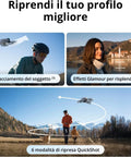 Flip Fly More Combo With RC 2 Screen Remote Controller Drone capturing outdoor activities, showcasing tracking and quickshot features.