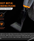 Close-up of Three Piece Sheet Metal Bending Pliers Set with straight jaws for precise shaping and durable forged steel construction.