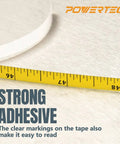 4 Foot Self Adhesive Measuring Tape With Right To Left Imperial Readout for T Track and woodworking tools, focus on markings.