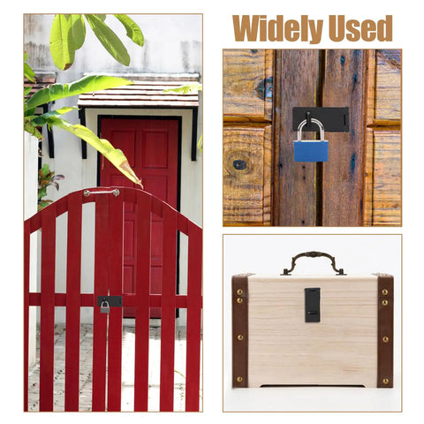 Lock Everything Down With These Rock Solid 4 Inch Black Hasp Latches In A Heavy Duty 4 Pack Cast Iron Padlock Clasp Ideal For Backyard Gates Outdoor Doors Fence Hardware