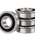 Flanged Ball Bearing Set Four Pack 5/8 Inch Shaft To 1-3/8 Inch Hub And 1/2 Inch Bore For Lawn Mowers Wheelbarrows Carts And Hand Trucks Replacement For JD AM118315 AM35443 Stens 215-038 215-061, chrome steel bearings stack