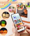 Plug And Play Beginner Friendly Open Source 3D Printer With WiFi Cloud Printing, showing miniatures and phone control setup