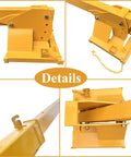Top Shelf Forklift Jib Boom Crane 6600 Lb Capacity details showing heavy duty yellow steel construction for warehouses.