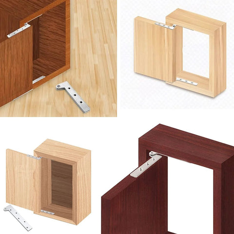4 Pack 2.5 Inch 360 Degree Door Pivot Hinges For Cabinets And Doors, stainless steel hidden hinges, installed on wooden frames