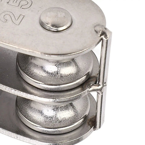 Beefy Heavy Duty Two Pack Double D Handles For Pulleys, 360 Degree Swivel Block, U Shaped Pulley Gear, 150Kg Bearing Capacity, 330.69Lb Rating, Great For Boat Lifts, Tackle Systems, And Pulley Assemblies stainless steel pulley close-up