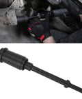 7 Inch Short Anchor Pin Driver Kit For Trucks And Trailers in use on axle, Pneumatic Pin Removal And Installation Tool displayed