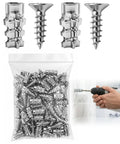 Fix Loose Hinges Quick With 100 Pack Of 6x14mm Door Screw Kit For Cabinet Repair And Stripped Thread Restoration Using Expansion Anchors For Super Secure Stability, 100pcs silver metal anchors and screws