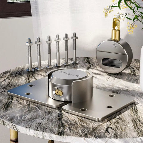 Hidden Shackle Padlocks Keyed Alike Set on marble table, solid steel with rust-resistant chrome finish, security lock parts displayed