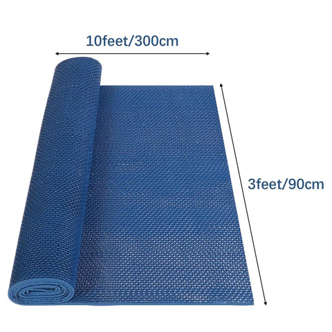 Non Slip Commercial Drainage Floor Mat For Wet Areas 3x10 Ft 0.22 Inch Thick Outdoor Indoor Blue Perfect For Pools Bathrooms Patios Garages Restaurants Bars And Other High Traffic Wet Zones