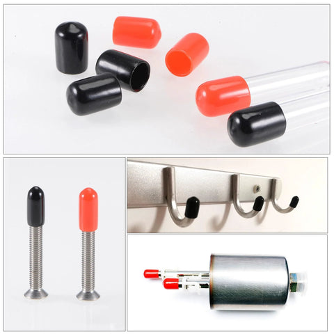 Set Of 5 24mm Inner Diameter Rubber End Caps For Vinyl Round Tubes Bolt Cap Covers And Screw Thread Protectors Black Designed To Shield Furniture Feet Table Legs Chairs Pipes From Scratches And Debris
