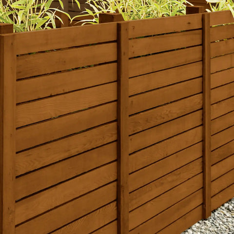 Cedar Naturaltone Semi Transparent Exterior Stain And Sealer In One Low VOC 1 Gallon ST 2005 on wooden fence panels outdoors.