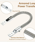 Armored Loop Power Transfer Cable Protector For Doors 7 Inch Gooseneck Fits 7.5mm Cables Silver 2 Pack stainless steel cable protector with alloy end cap