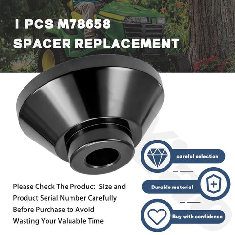 Spacer Replacement M78658 Black Fits Deere D Series F GX X L And 115 125 190C 2305 2148HV S2048 Mowers Bolt On Easy Install Durable OEM Grade Replacement Part, black metal spacer