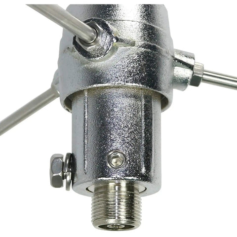 Close-up view of a metallic connector on Pre-Tuned Dual-Band Base Antenna For Amateur Radio 144-148 MHz VHF And 430-460 MHz UHF