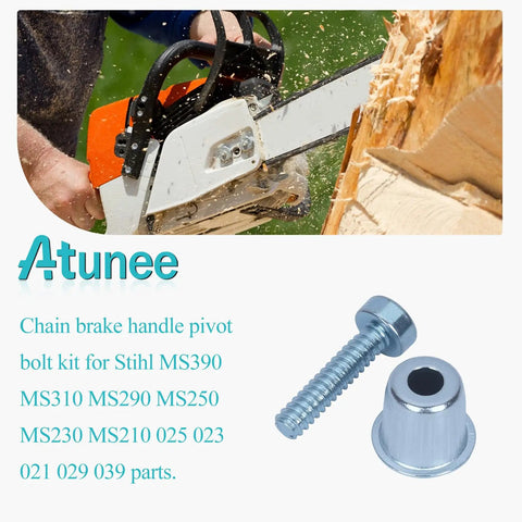 Chain Brake Handle Pivot Bolt And Bushing Kit For Chainsaws Fits MS390 MS310 MS290 MS250 MS230 MS210 021 023 025 029 039 Replacement 11277917200 1127 791 7200 No Fuss Easy Install Upgrade, steel bolt and bushing