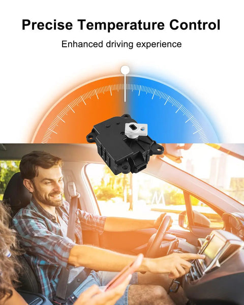 Top Shelf Heavy Duty Right Side Damper Actuator For Infiniti Q50 2014 Through 2022 Heater Blend Door Temperature Control Replacement Fits Genuine Oem 277324Ga0a displayed in car interior with driver.
