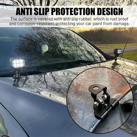 Car with Off Road Hood Light Mount Bracket 2 Pack With Adjustable Pillar Light Bar Clip For Auto Engine Hood Edge