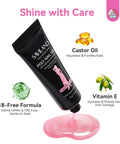 Hema-Free Poly Gel Nail Kit: No Base Needed, 6 Shimmer Colors For Long-Lasting Nail Extensions with Castor Oil, tube with pink gel