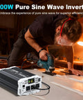 Legit 1000 Watt Pure Sine Wave Inverter Converts 12V DC To 120V AC Without The Headache with a user cutting wood in a workshop.