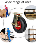 Built Tough Heavy Duty Caster Wheels Smooth 10 Inch Pneumatic Tires for versatile use on carts and furniture.