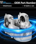 Heavy Duty Electric Coolant Water Pump For Ford 9 Inch Differential Case Replacement YPDOF93325 close-up view of aluminum component with ports