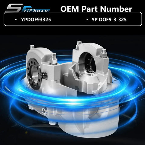 Heavy Duty Electric Coolant Water Pump For Ford 9 Inch Differential Case Replacement YPDOF93325 close-up view of aluminum component with ports