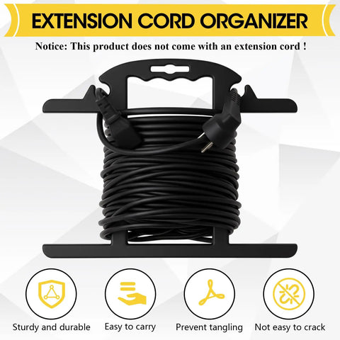 Heavy Duty Extension Cord And Hose Reel With Carrying Handle For Easy Yard Setup, Rugged ABS H Shape Organizer with coiled cord