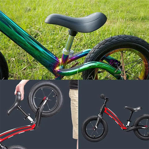 Replacement Kids Balance Bike Seat with 22.2mm Seatpost 19cm Length Black Padded Saddle for Comfy Rides on 12 to 14 Inch Bikes